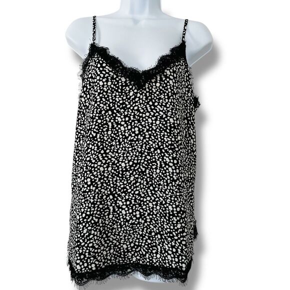 Jodifl Tops - Jodifl Black White Cheetah Animal Print Satin Camisol Top Medium NWT Adjustable